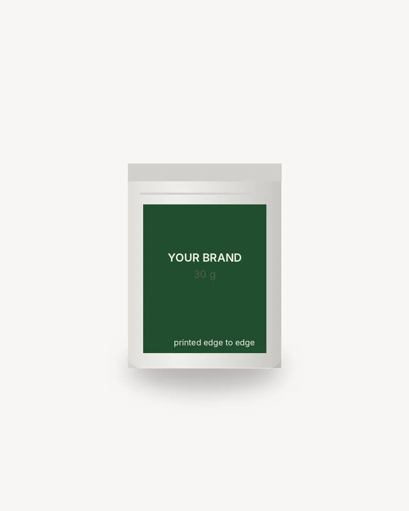 Stock pouch, printed before filling, illustration