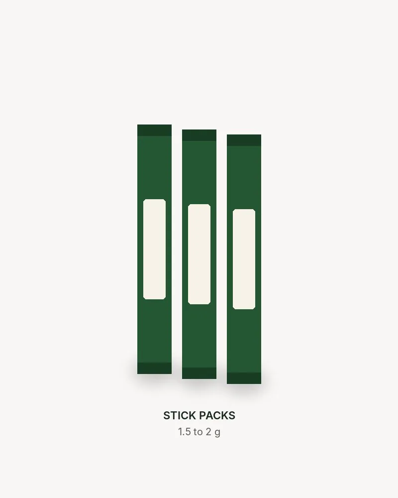 Single-serve stick packs, illustration